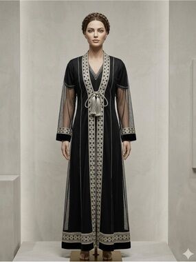 Elegant Black and Gold Women's Dress